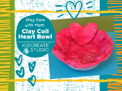 Kidcreate Studio - Rockville.  Play Date with Mom - Clay Coil Heart Bowl Sensory Play (18 months-6 Years)